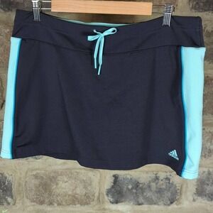 Adidas Thermo System Black Blue Tennis Skort Woman's Size XL Mini Stretch
